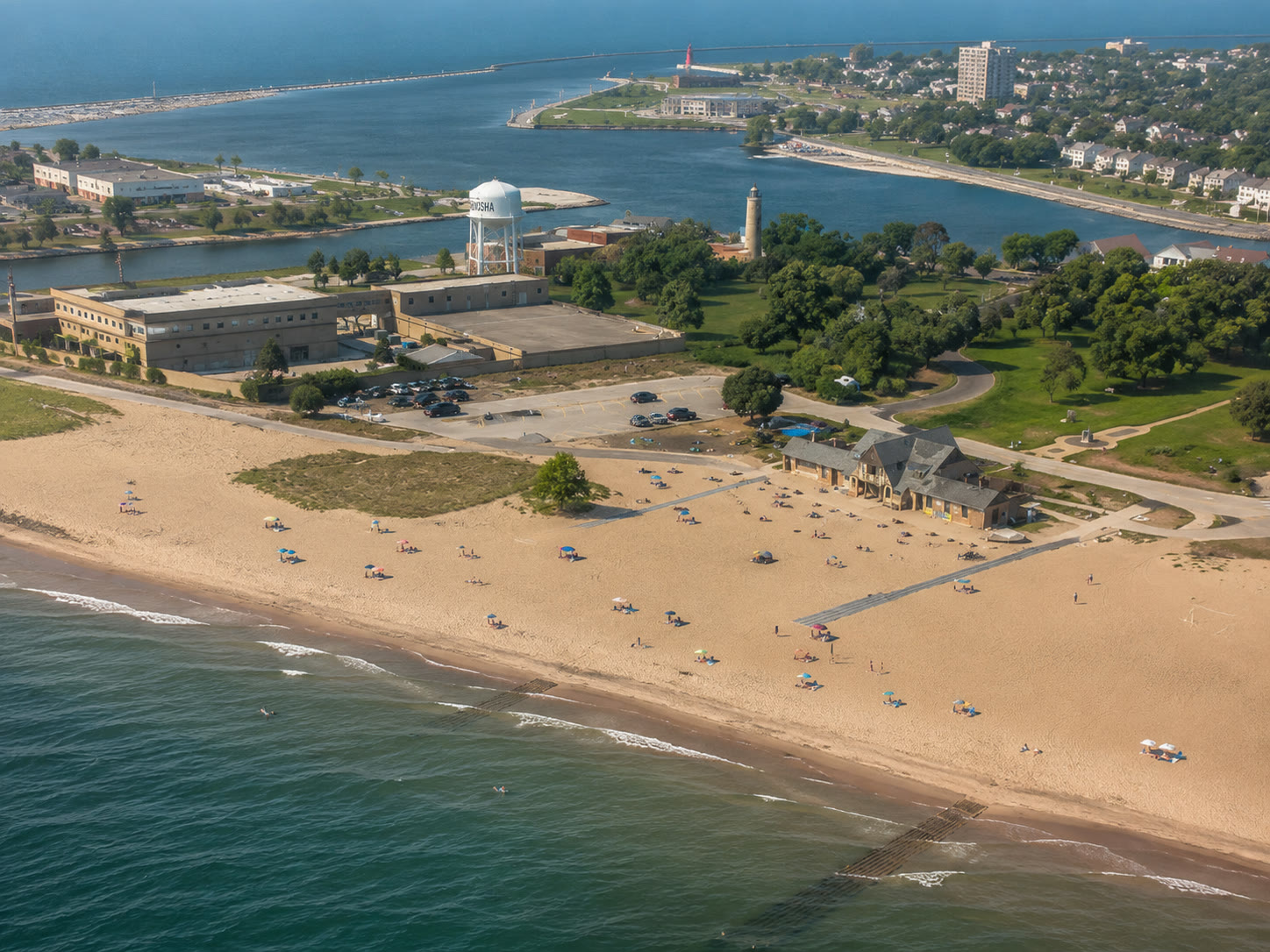 Simmons Island beach on Lake Michigan
